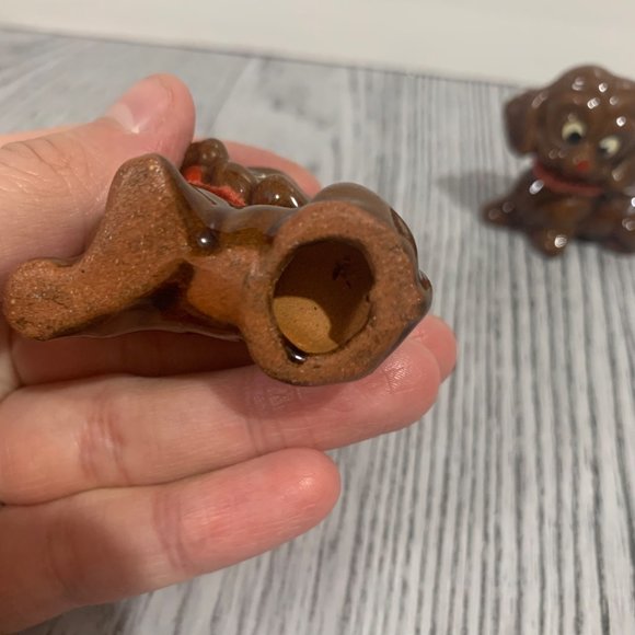 Vintage Red Clay Daschund? Hound? Puppies Fugurines - Picture 3 of 6